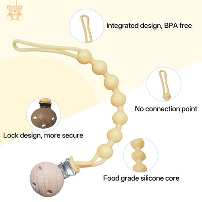 Baby food grade silicone pacifier clip - anti fall baby pacifier clip without bisphenol A cute animal design