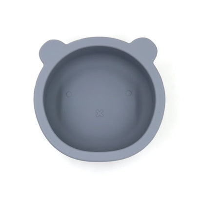 Bear shaped baby feeding bowl sauction silicone boy girl tableware cute cartoon 300ml