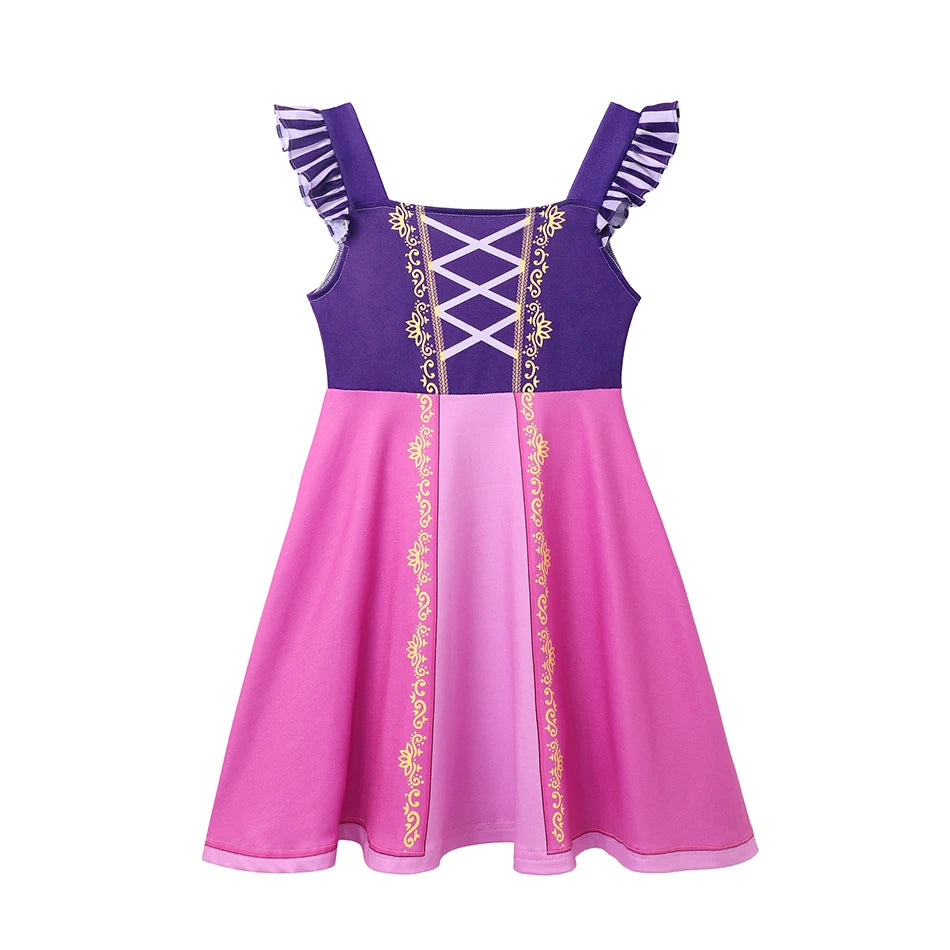 2025  Girl Summer Princess Dress Clothing Rapunzel Elsa Anna Cosplay Birthday Party Dress