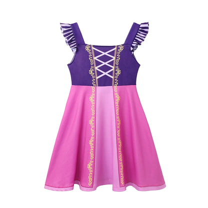 2025  Girl Summer Princess Dress Clothing Rapunzel Elsa Anna Cosplay Birthday Party Dress