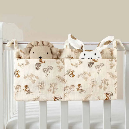 2 Pocket Baby Bed Storage Bags Bedside Hanging Urine Bag Baby Toy Bag Baby Cart Diaper Hanging Bag Baby Bed Storage Bag