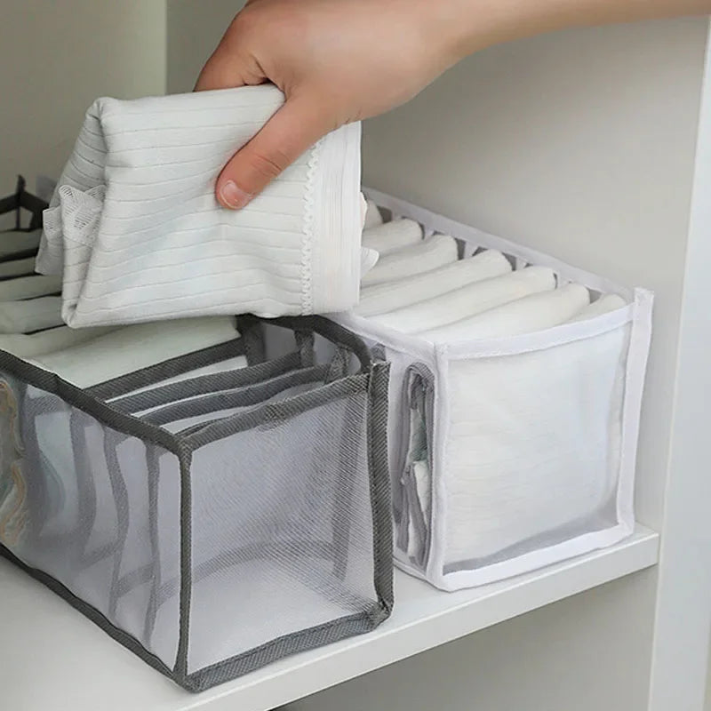 Baby Multifunctional Storage Bag with Nylon Mesh Drawer Divider Honeycomb Underwear Socks Organizer for Wardrobe