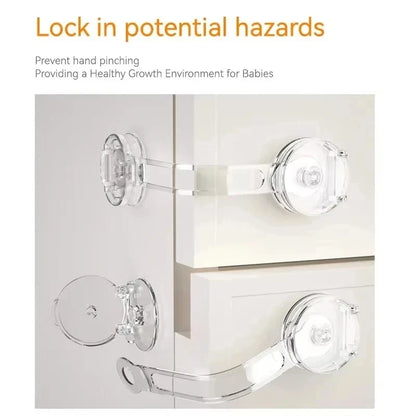 5/10Pcs Transparent Baby Cabinet Locks, Multi-functional Soft Strap Buckle, Anti-pinch Anti-open Protector for Household Furnitu