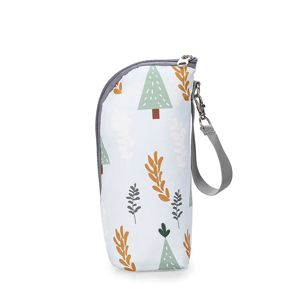 Cute Animal Print Insulated Bottle Bag, Portable Zippered Diaper Bag for Travel Daily Use