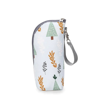 Cute Animal Print Insulated Bottle Bag, Portable Zippered Diaper Bag for Travel Daily Use