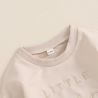 Citgeett Autumn Infant Baby Boys Girls Sweatshirt Bodysuit Letter Embroidery Long Sleeve Playsuit Fall Clothes