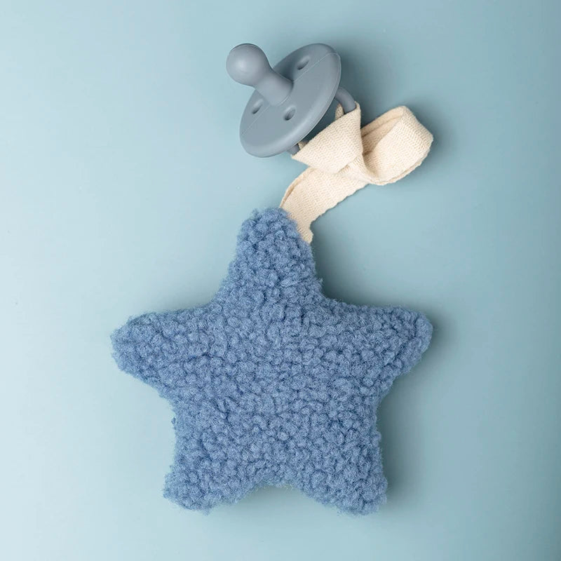 Baby Pacifier Clip Sherpa Star Moon Infant Newborn Pacifier Chain Silicone Nipple Soother Dummy Holder BPA Free Baby Accessory