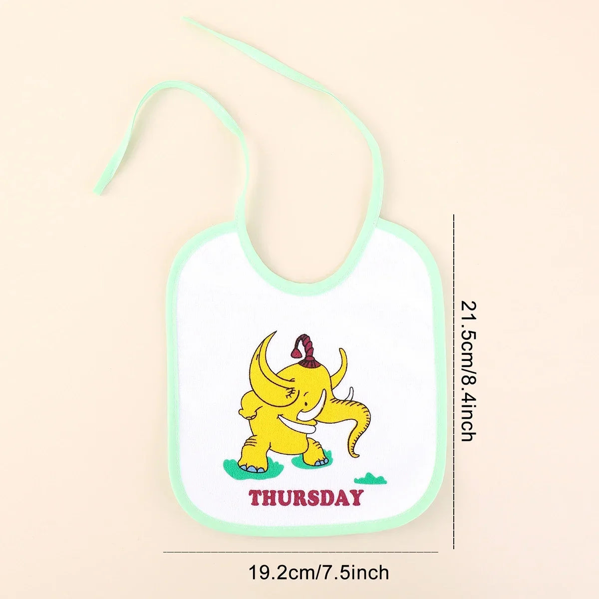 7pcs Set of Baby Girl and Boy Dinner Cloth Towel Straps Cartoon Printed Newborn Chest Cloth Saliva Towel U-shaped Saliva Towel