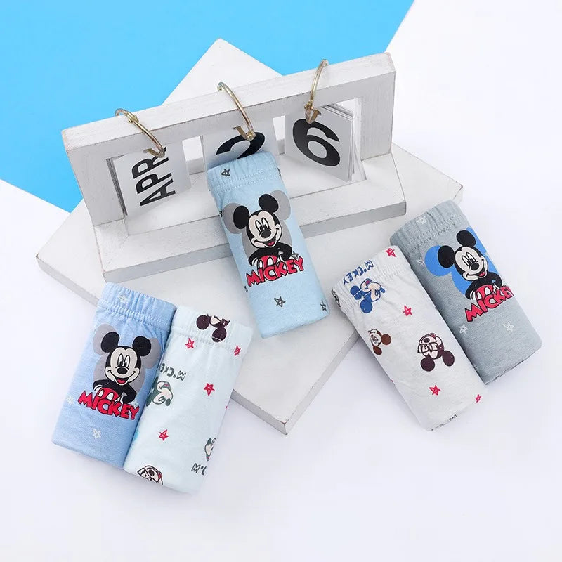 5 Packs/Box Children Underwear Pants Mickey Cartoon Boys Panties Soft Cotton Kids Triangle Panty Breathable Boys Briefs Gift Box
