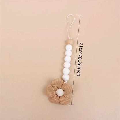1pc Cute Baby Silicone Flower Pacifier Chain Newborn Baby Accessories Pacifier Clip Pacifier Chain Teether Loss Prevention Chain