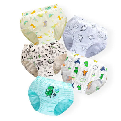 5pcs/lot Boys Cotton Boxer Briefs Cute Dinosaur Cartoon Print Kids Underwear Baby Boy Shorts Breathable Toddlers Underpants