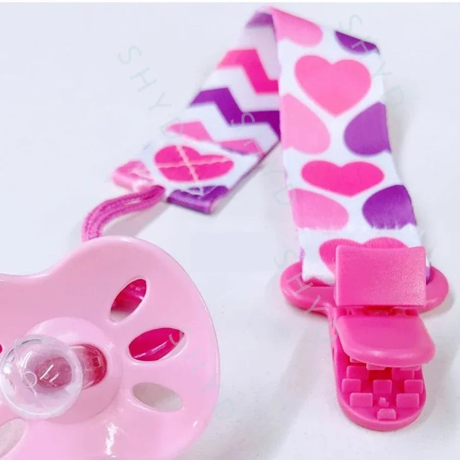 4pcs/set Newborn Pacifier Chain Clip Double-sided Printed Pacifier Belt Pacifier Holder Infant Feeding