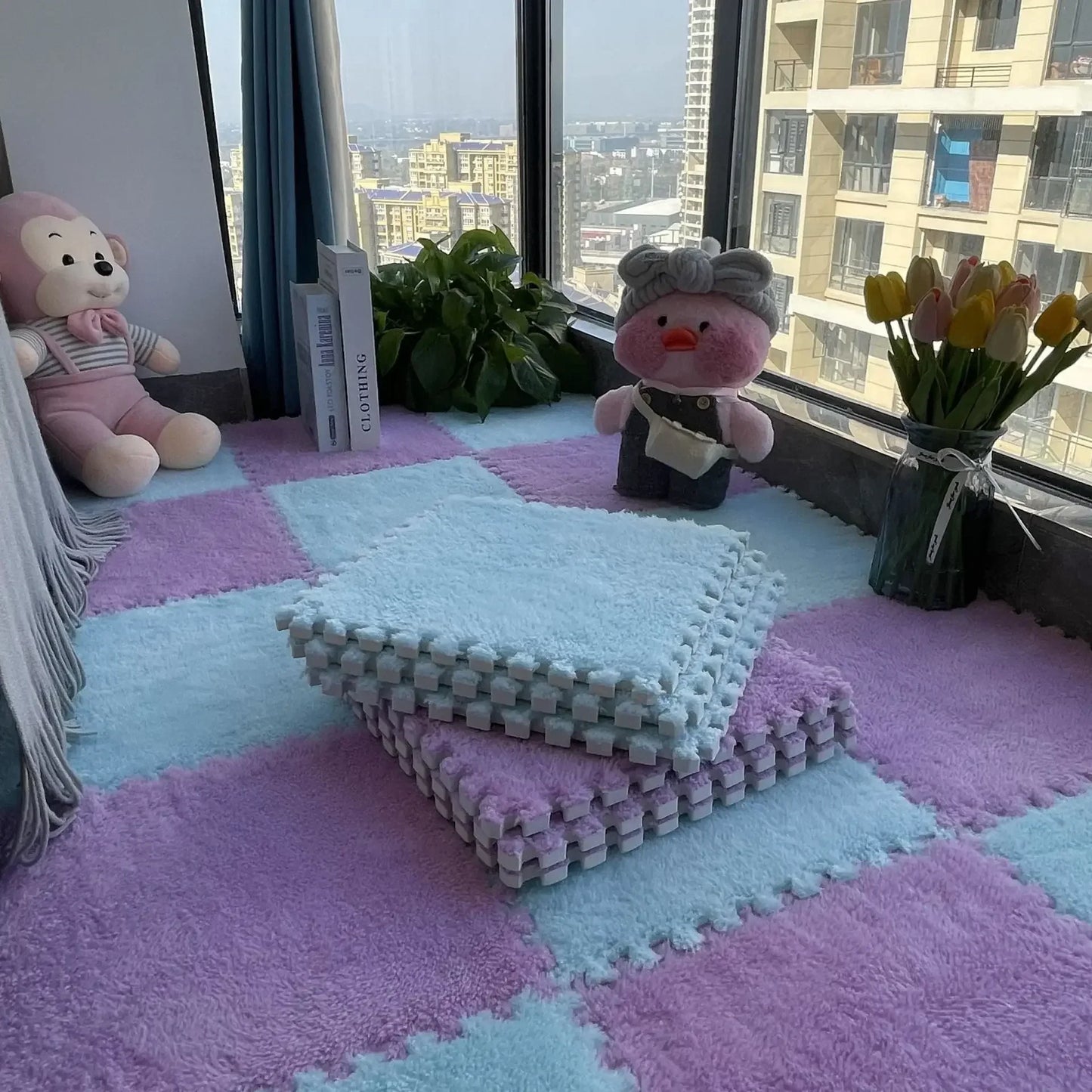 10/20Pcs Soft Plush Children's Mat Baby Play Mat Baby Toys Eva Foam Puzzle Carpet in Children's Room Keep Warm Playmat Floor Mat