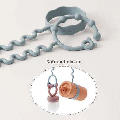 New 1PC Baby Pacifier Chain With 2 Clips Infant Bottle Chain Adjustable Silicone Pacifier Chain Teether Toy Stroller Accessories