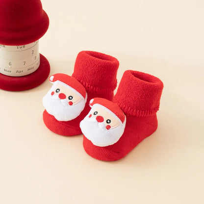 Christmas Soft Newborn Kids Socks Christmas Tree Santa Claus Red Baby Girls Boys Warm Socks 0-3years Children Sock Xmas Gifts