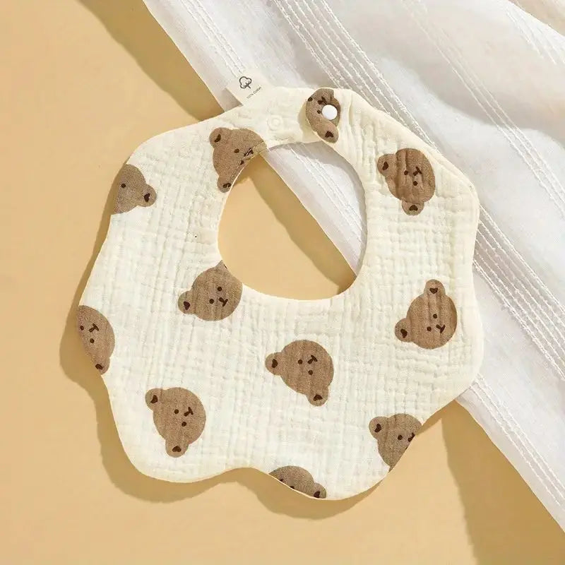 Cotton Gauze Baby Bib Babies Accessories Newborn Baby Apron Feeding Bib 6 Layer Muslin Burp Cloths Kids Saliva Towel New Born
