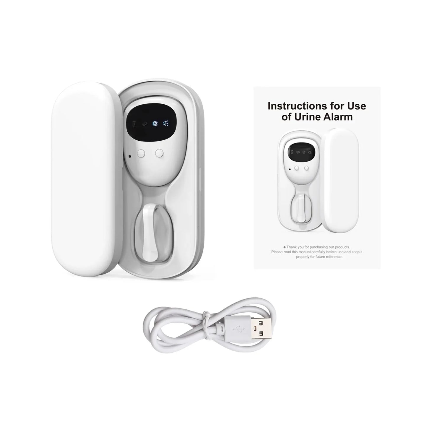 HOMFISH Wireless Bedwetting Alarm Pee Alarm with Receiver for Kids Potty Training Elder Care 10-20M Range Vibration Reminding