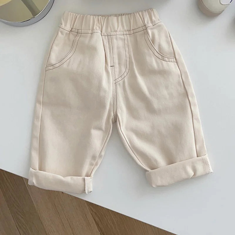 MILANCEL Baby Pants Solid Kids Jeans Casual  Boys Denim Pants Soft  Girls Fashion Trousers