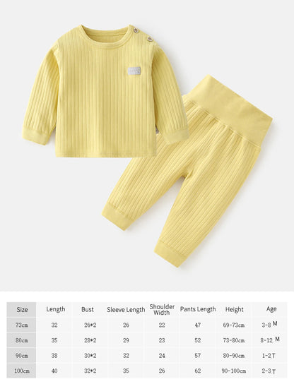 Autumn Winter Thermal Underwear Suit Baby Clothing Sets Boys Girls Pajama Sets Baby Warm Sleepwear Candy Colors Kids Clothes