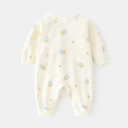 Cotton Newborn Baby Girl Boy Romper Print Infant Jumpsuit Casual New born Clothes For Girls Boys Spring Autumn Clothing New 0-6M