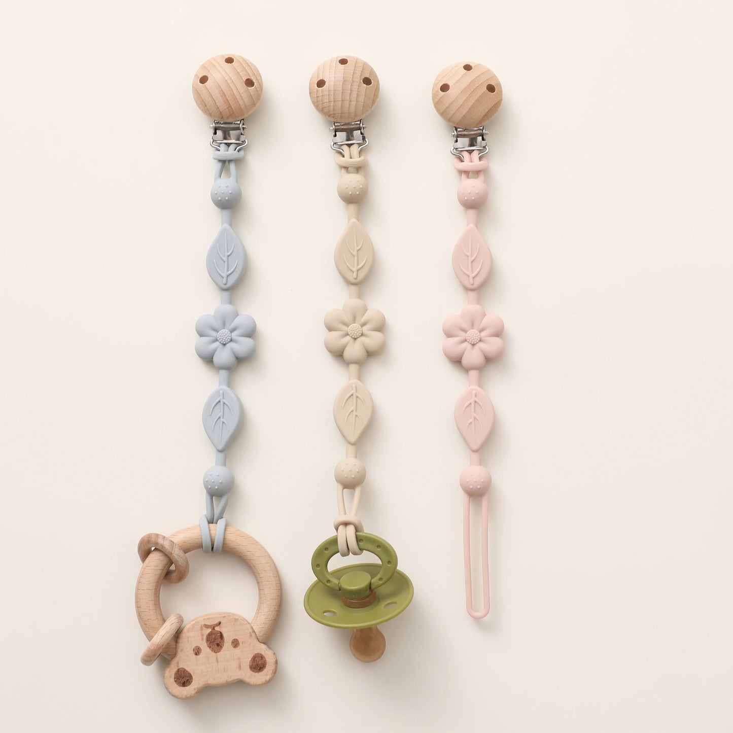 1pcs Baby Silicone Pacifier Chains, Flower  Anti Loss Adjustable Pacifier Holder For Newborn, Suitable For Baby Toy Products