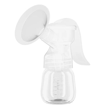BPA-Free Manual Breast Pump Set with Piston Pump System - Includes 6.09oz Bottle and Nipple, Durable Plastic