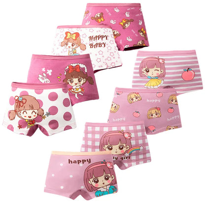Multipack Girls Panties Lovely Character Pattern Cartoon Girls Boxer Briefs Soft Cotton Kids Underwear Washable Children Boxers