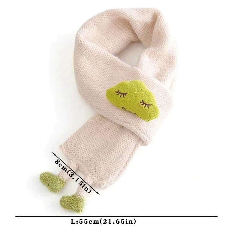 Cute Cloud Baby Scarf 3D Doll Kids Knitted Neckerchief 1-5year Boys Girls Children Cross Scarves Winter Warm Woolen Neck Cover