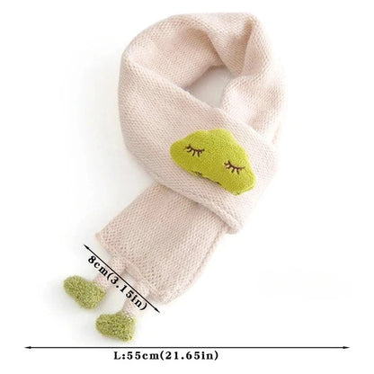 Cute Cloud Baby Scarf 3D Doll Kids Knitted Neckerchief 1-5year Boys Girls Children Cross Scarves Winter Warm Woolen Neck Cover