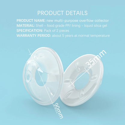 Wearable Breast Milk Collector Shell Silicone Breastfeeding Leakage Prevention Washable Anti-Overflow Pads Reusable Nursing Pads