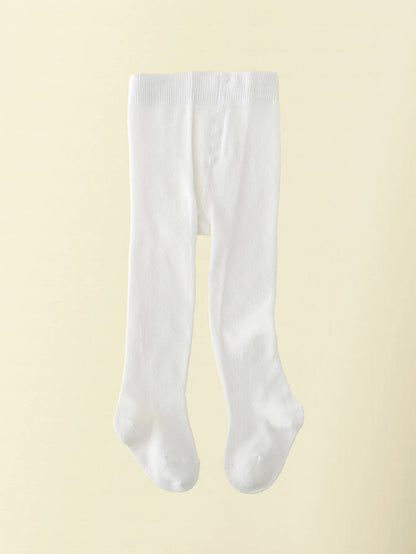 1 Pair of Infant Knitted Tight Panyhose,Soft Traceable Cotton Leggings White,Black Toddler Pants for 0-36 Months Baby Girls Waer