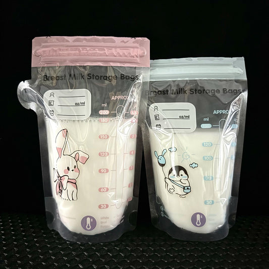 40 Pack 150ml BPA Free Milk Storage Bags Safe Breast Milk and Baby Food Freezer Bags for Easy Feeding