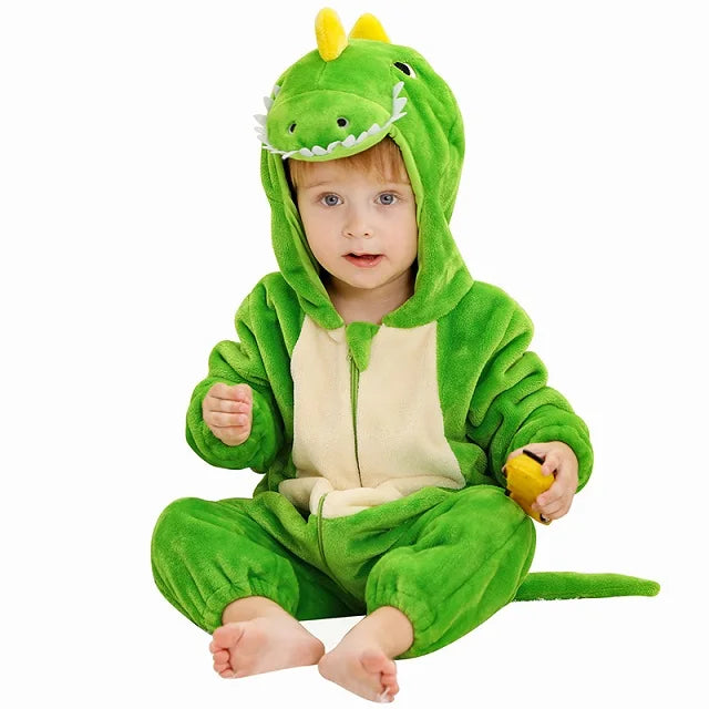 MICHLEY Carnival Winter Baby Rompers Hooded Flannel Cosplay Toddler Infant Clothes Bodysuits Jumpsuit Costume For Girl Boy