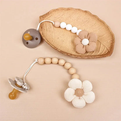 1pc Cute Baby Silicone Flower Pacifier Chain Newborn Baby Accessories Pacifier Clip Pacifier Chain Teether Loss Prevention Chain
