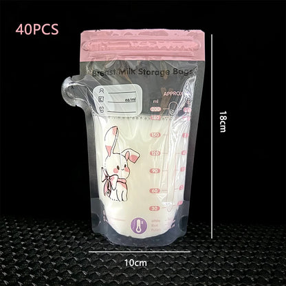 40 Pack 150ml BPA Free Milk Storage Bags Safe Breast Milk and Baby Food Freezer Bags for Easy Feeding