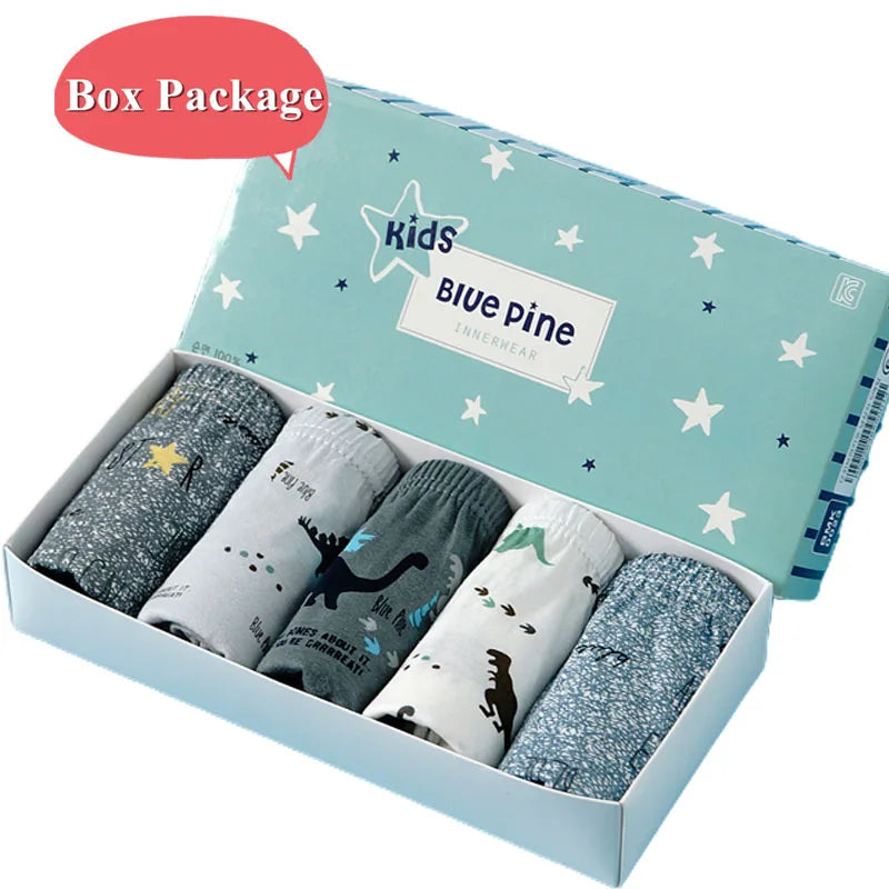 5 Packs/Box Children Underwear Pants Mickey Cartoon Boys Panties Soft Cotton Kids Triangle Panty Breathable Boys Briefs Gift Box