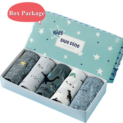 5 Packs/Box Children Underwear Pants Mickey Cartoon Boys Panties Soft Cotton Kids Triangle Panty Breathable Boys Briefs Gift Box
