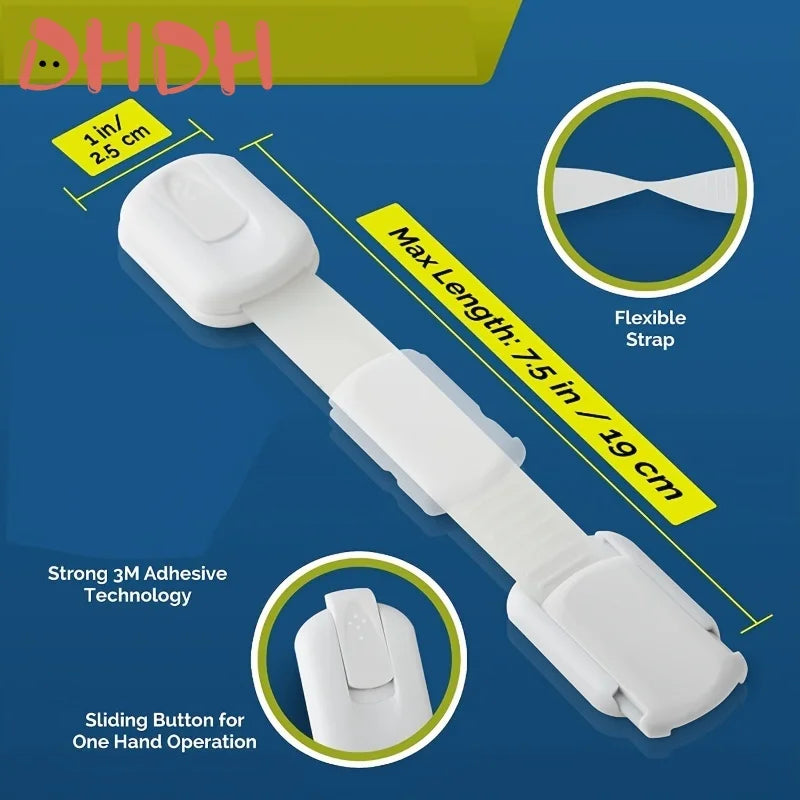 Child Lock Children Protection Baby Safety Lock for Cabinets and Drawers Toilet Fridge & More Adjustable length