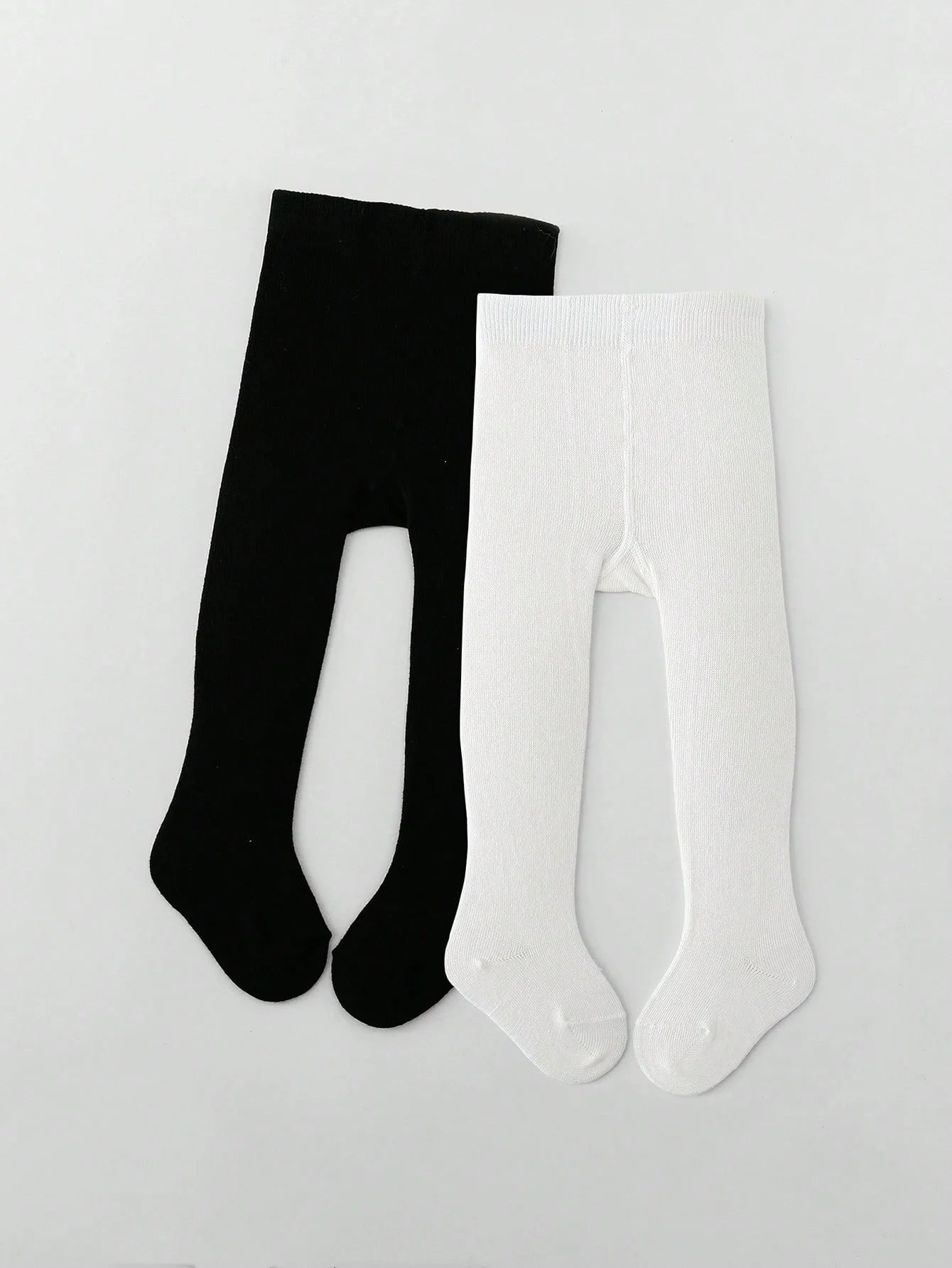 1 Pair of Infant Knitted Tight Panyhose,Soft Traceable Cotton Leggings White,Black Toddler Pants for 0-36 Months Baby Girls Waer