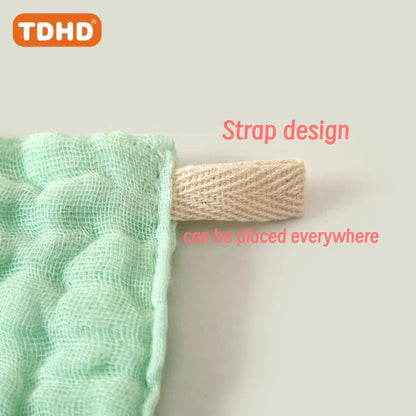 TDHD 5 pieces of baby solid color six layers of pure cotton gauze saliva towel absorbent fast printed gauze towel suitable for
