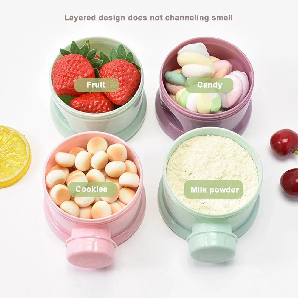 HOMFISH 4Layer Bear Style Portable Milk Powder Box Multiple Openings Infant Baby Food Storag Box Toddle Snack Container