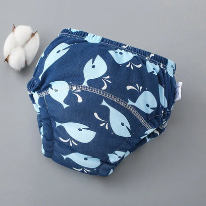 Reusable Soft Cotton Baby Breathable Diapers Pee Shorts Toddler Potty Training Pants Underwears for Boys & Girls