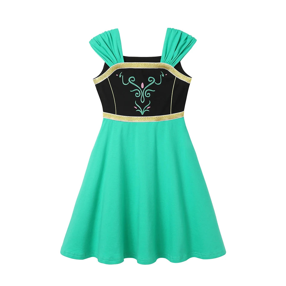 2025  Girl Summer Princess Dress Clothing Rapunzel Elsa Anna Cosplay Birthday Party Dress