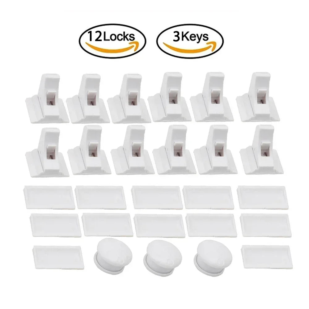 1-5PCS Magnetic Child Safety Lock, Limiter Kids No Drilling Drawer Lock Fridge Lock Cabinet Lock for Home Baby Security