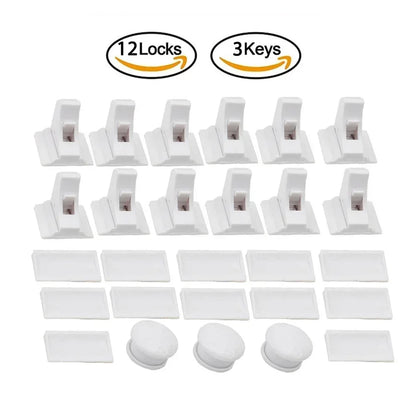 1-5PCS Magnetic Child Safety Lock, Limiter Kids No Drilling Drawer Lock Fridge Lock Cabinet Lock for Home Baby Security