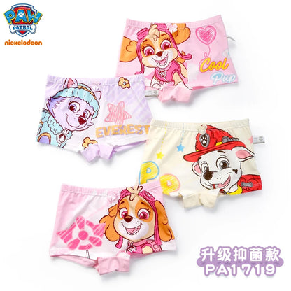 4PCS Genuine Paw Patrol Skye Girl Children Cotton Underwear Printing Panties Kids Short Panties Underpants Girls Briefs Panties
