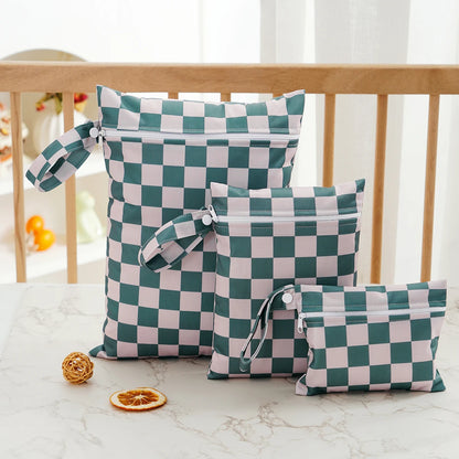 3PCS Recycled Fabric Waterproof Wet Dry Bag Portable Diaper Bag Sanitary Storage Bag