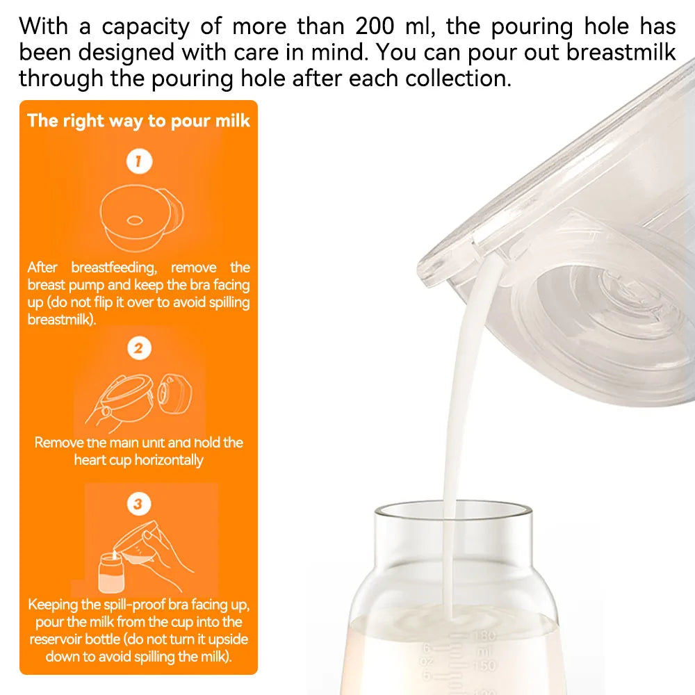 MAMIJOY  Portable Double-sided Wearable Smart Breast Pump Silent Powerful Suction Electric Breast Pump For Baby BPA Free