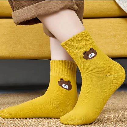 5 Pairs Warm Plush Kids Socks Autumn And Winter Plush Thicken Toddler Boys Girls Cotton Socks 1 to 12 Years Children Socks