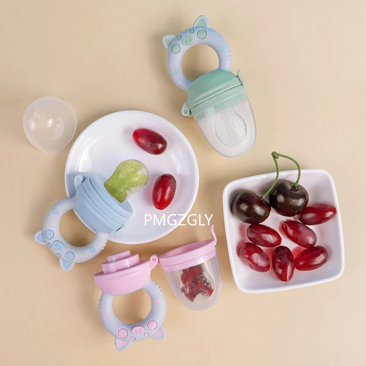 4pcs/set Silicone Fruit & Vegetable Feeder for Infants and Toddlers 6-36 Months Food Grade Teething & Feeding Pacifier
